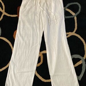 Old Navy White Linen Pants with Drawstring Size XS